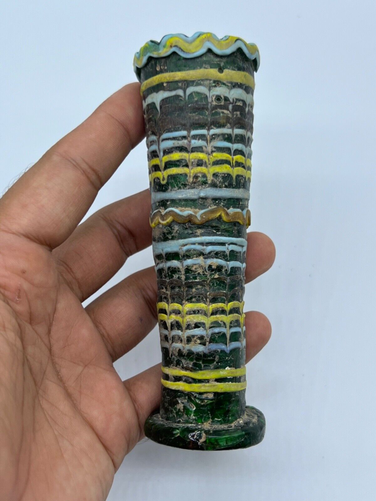 Beautiful Old Color Full Old Islamic Mosaic Glass Antique Medicine Bottle
