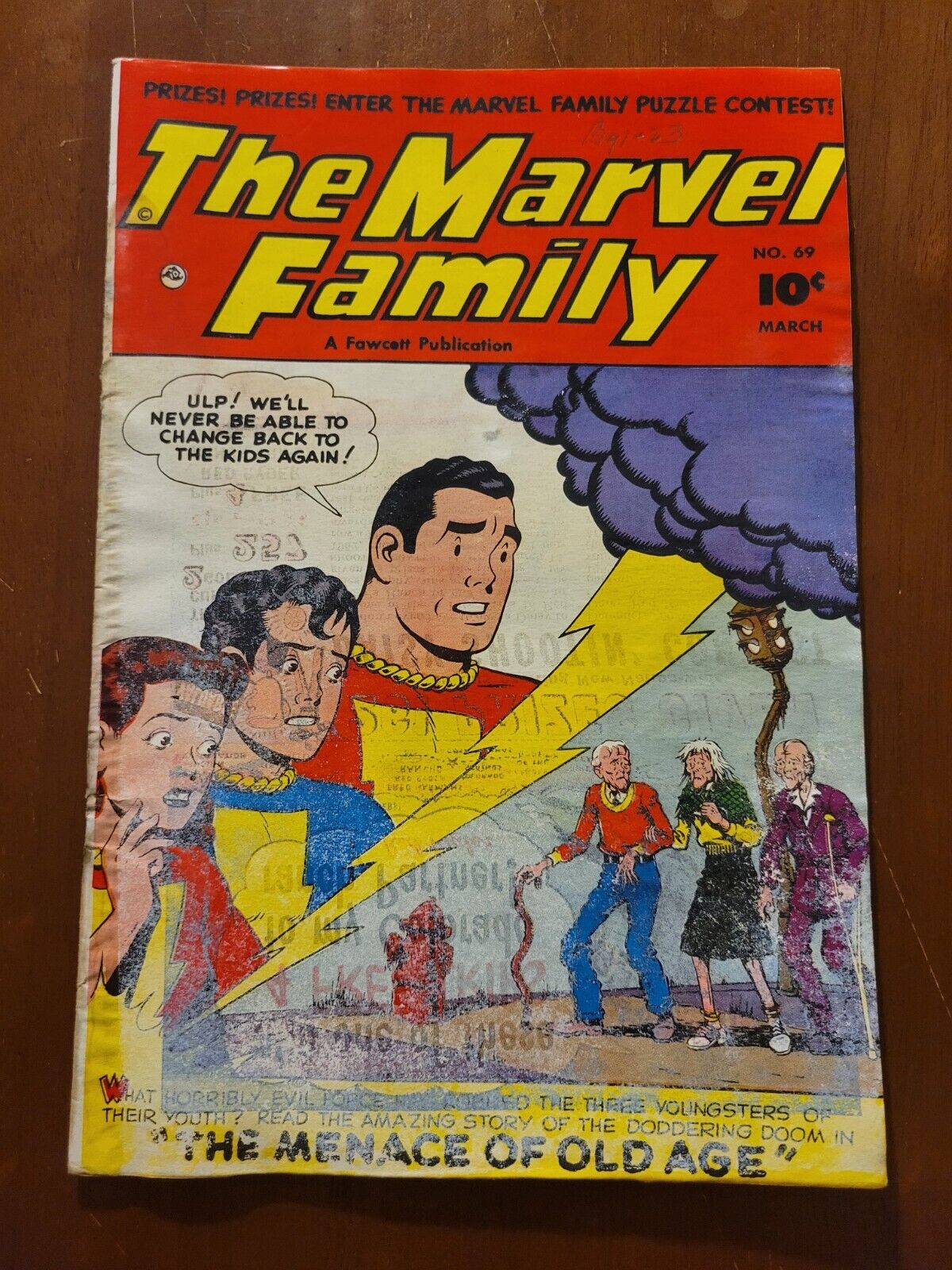 THE MARVEL FAMILY #69 1952 FAWCETT, 1.5 Fair/Good SCARCE, OTTO BINDER Water Dmg