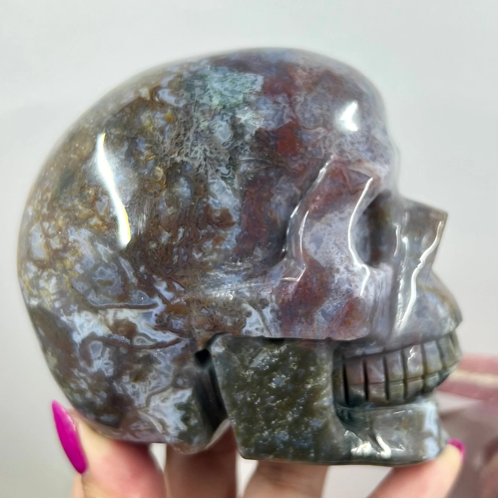 Large Ocean Jasper Skull Crystal Skull Carving Australian Seller