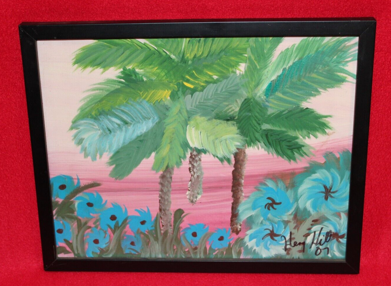 GOODFELLAS HENRY HILL ORIGINAL MOB ART WITH HIS PICTURE & COA - PALM TREES