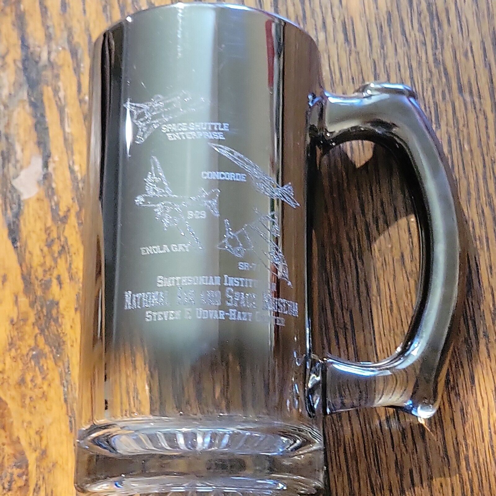 National Air and Space Museum Smithsonian Institution Mirror Beer Glass Mug 