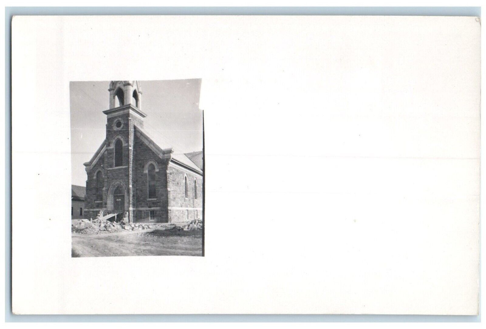 St. Thomas Catholic Church Construction International Falls RPPC Photo Postcard