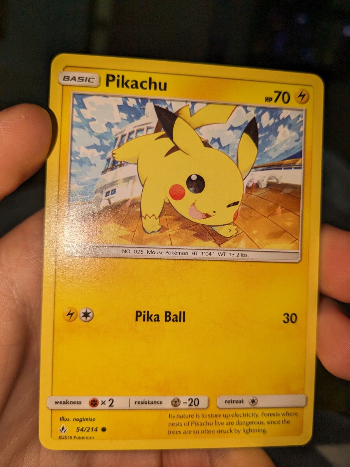 Pokemon Card - Pikachu 54/214 - Common - Unbroken Bonds 