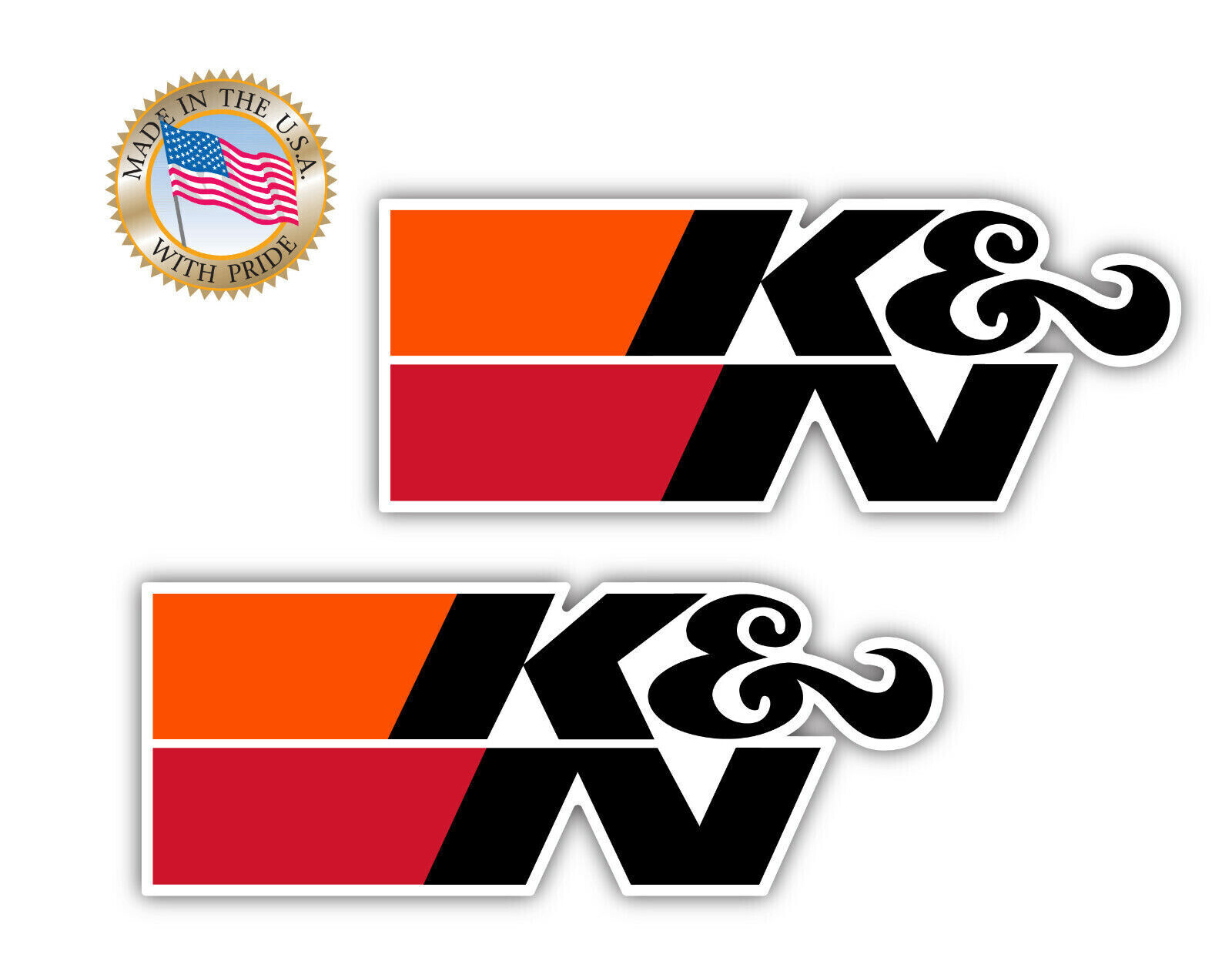 2X K&N FILTERS AIR DECAL STICKER US MADE TRUCK VEHICLE RACING INTAKE CAR WINDOW
