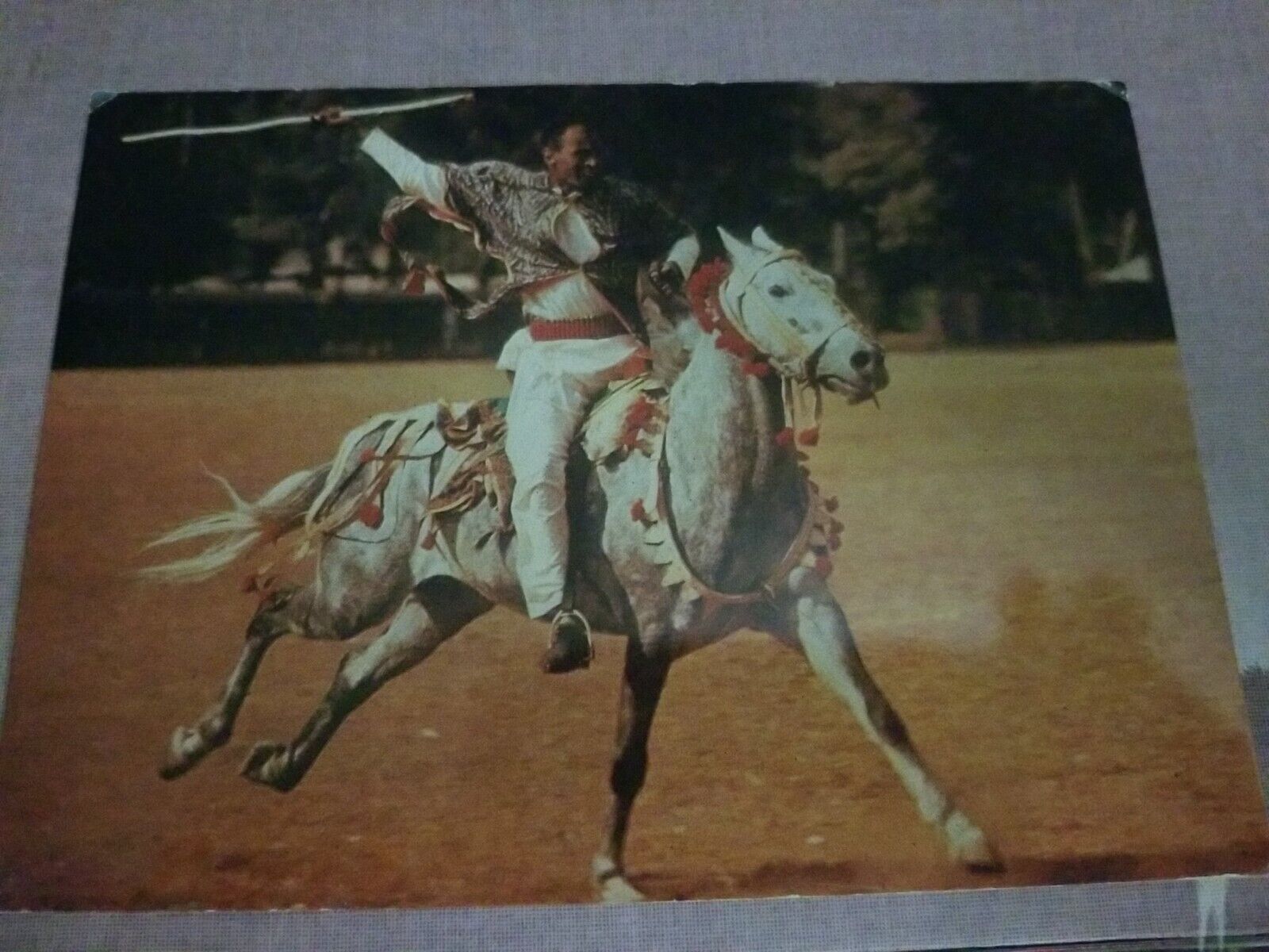 Postcard Ethiopian Guks Horseman In Lion Mane Cape Ethiopia 