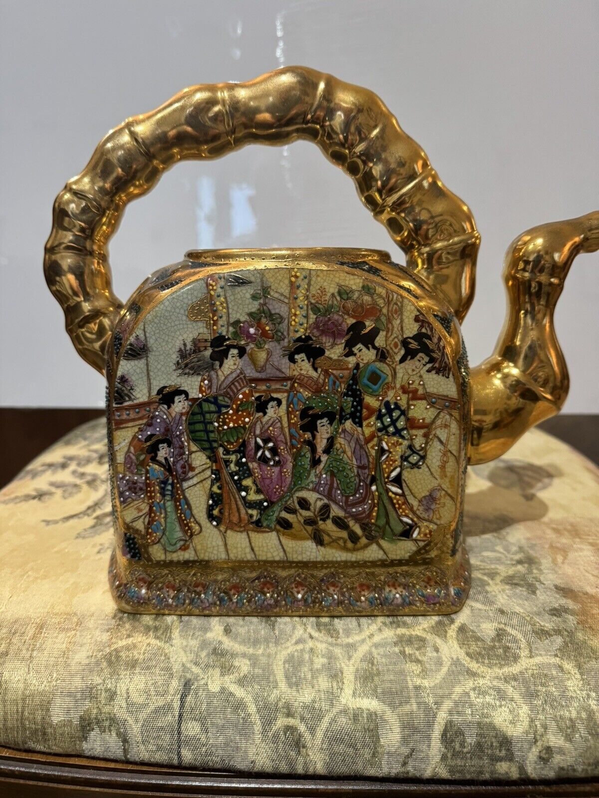 Vintage Royal Satsuma Tea Pot Hand Painted