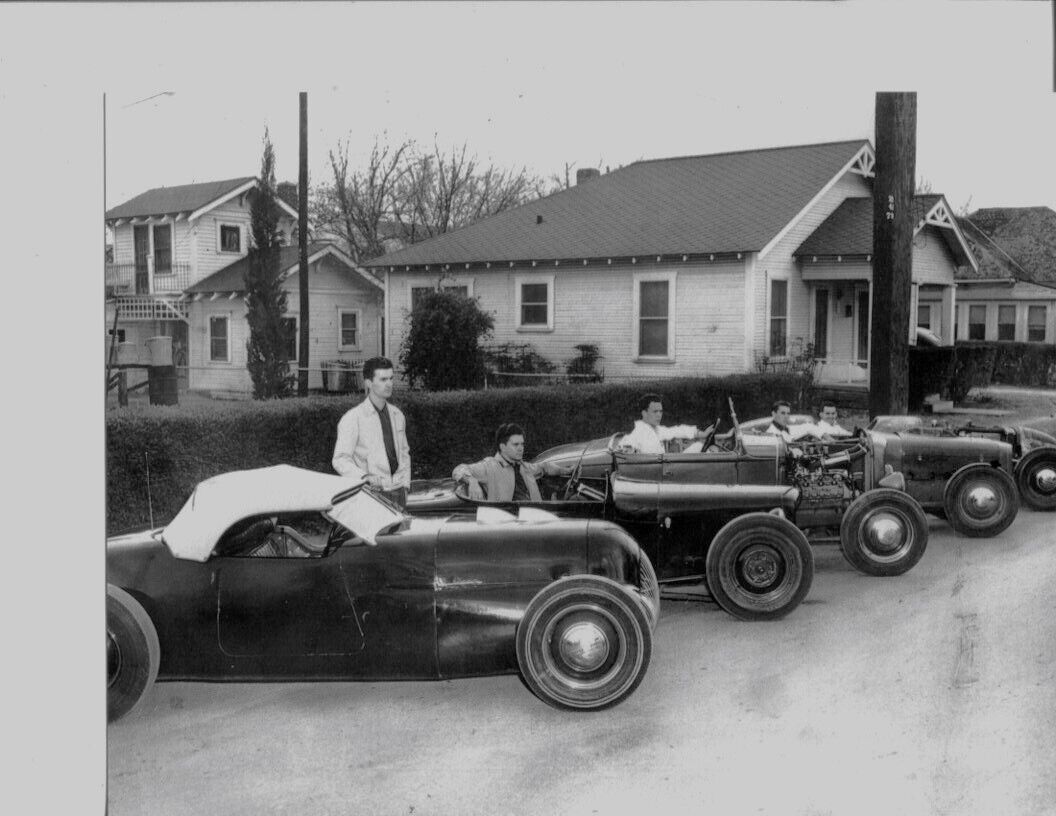 DALLAS TEXAS 1950'S HOT RODDERS DISPLAY THEIR AUTOS 8x10 GLOSSY PHOTOGRAPH