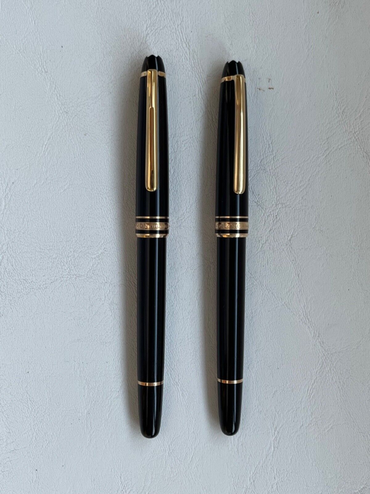 PAIR OF MONTBLANC MEISTERSTUCK BLACK & GOLD ROLLERBALL PEN GERMANY 