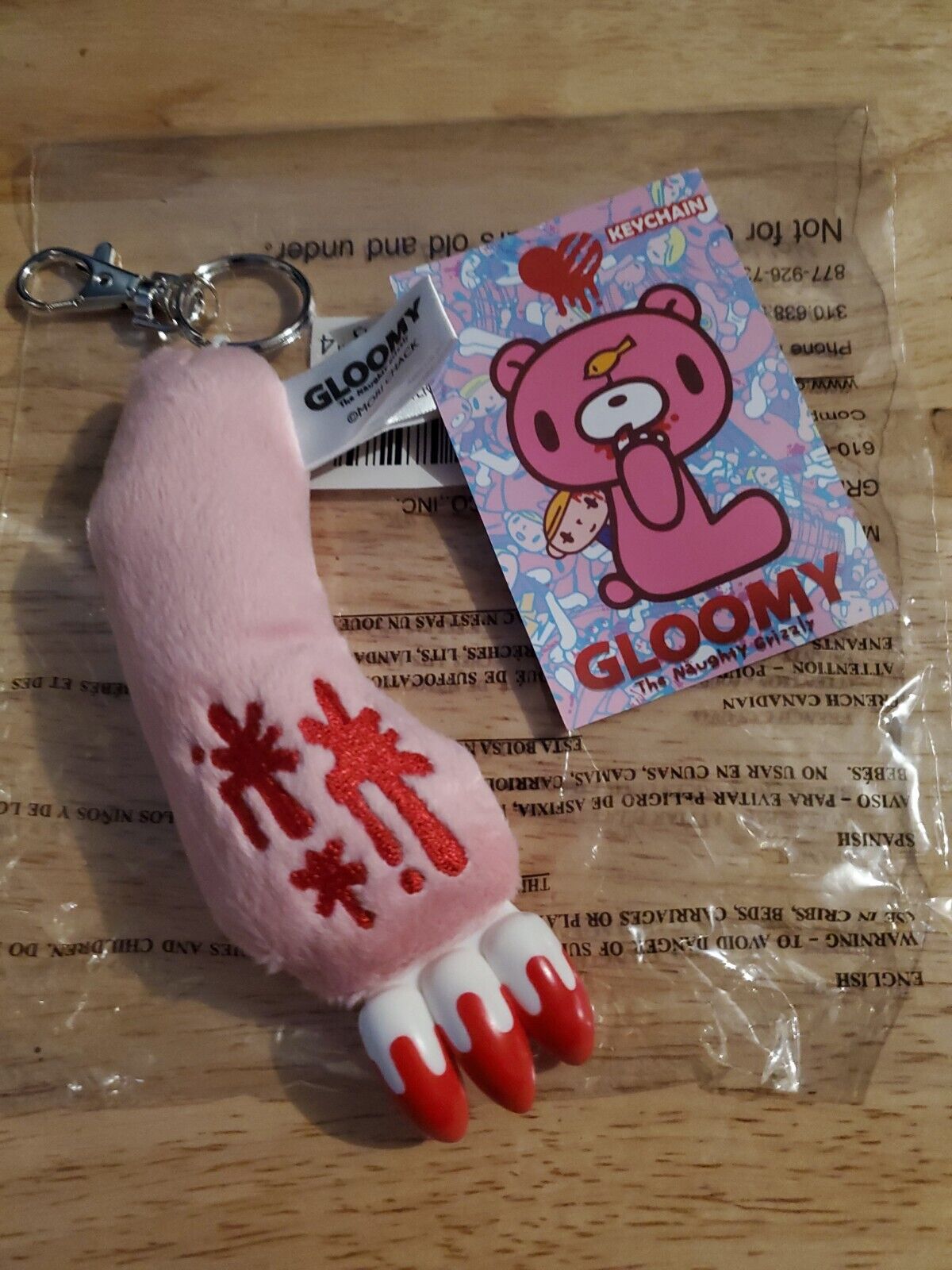 Gloomy The Naughty Grizzly Plush Hand Keychain Anime