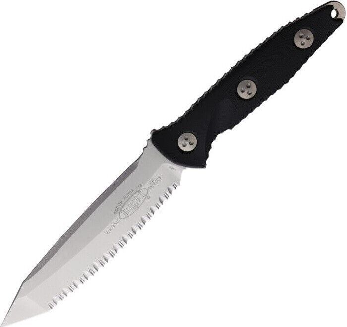 Microtech Socom Alpha Fixed Knife 5.38 Serrated M390 Steel Full Blade G10 Handle