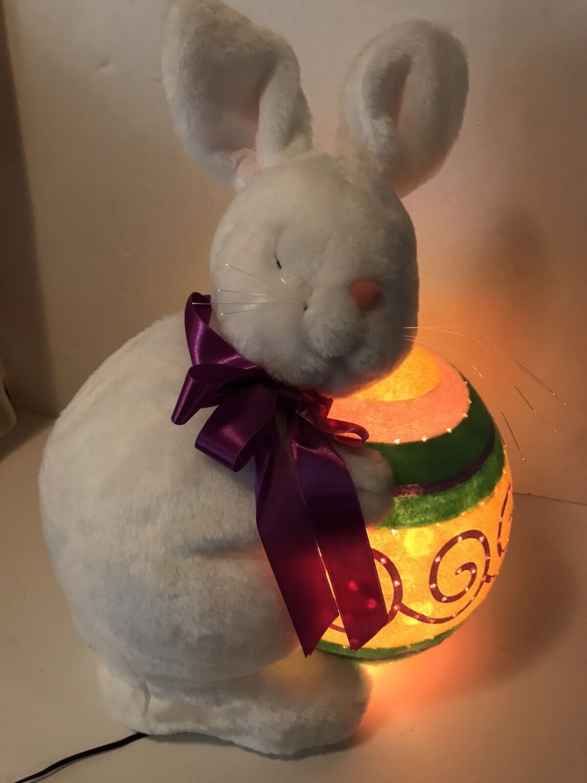 Silvestri Large Bunny w/ Egg Easter Fiber Optic 17\