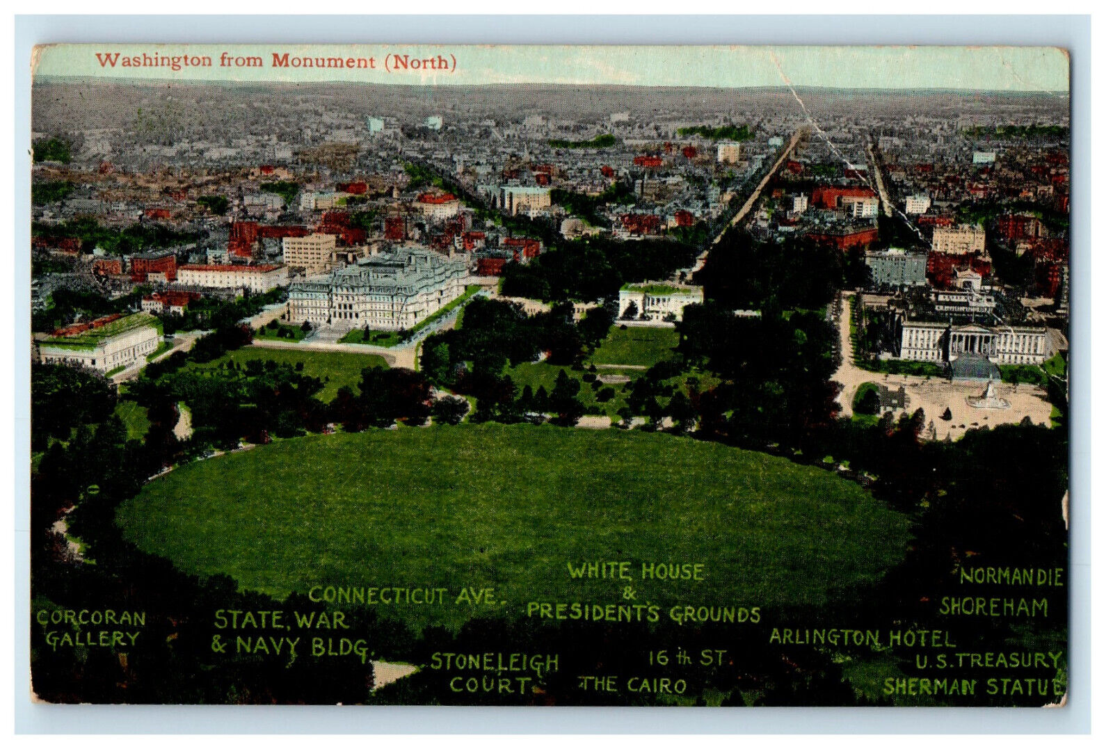 c1910 Washington from Monument (North), Federal City, Washington DC Postcard
