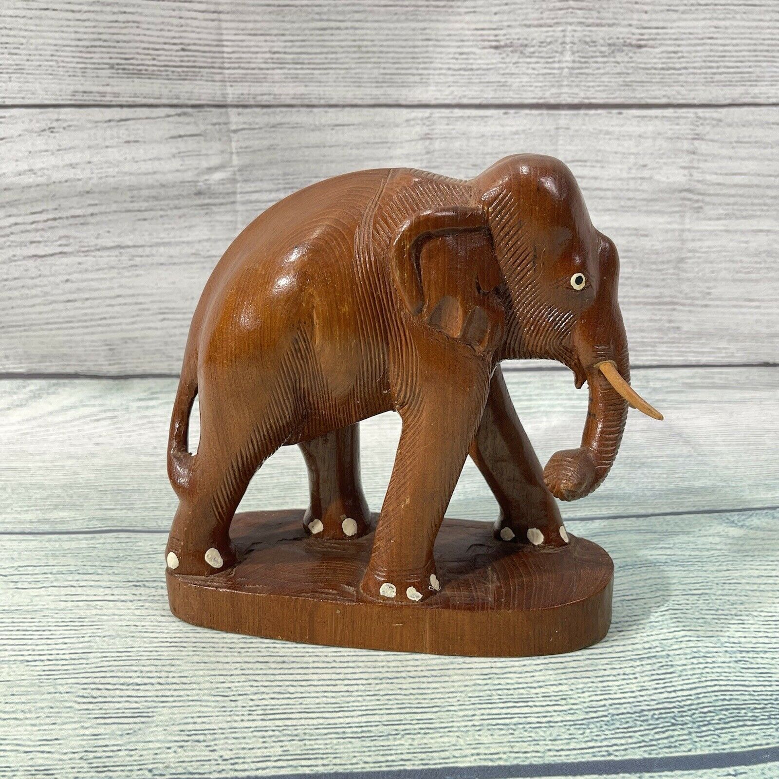 Wooden African Elephant Sculpture Figure Antique Art Handmade Collectible 