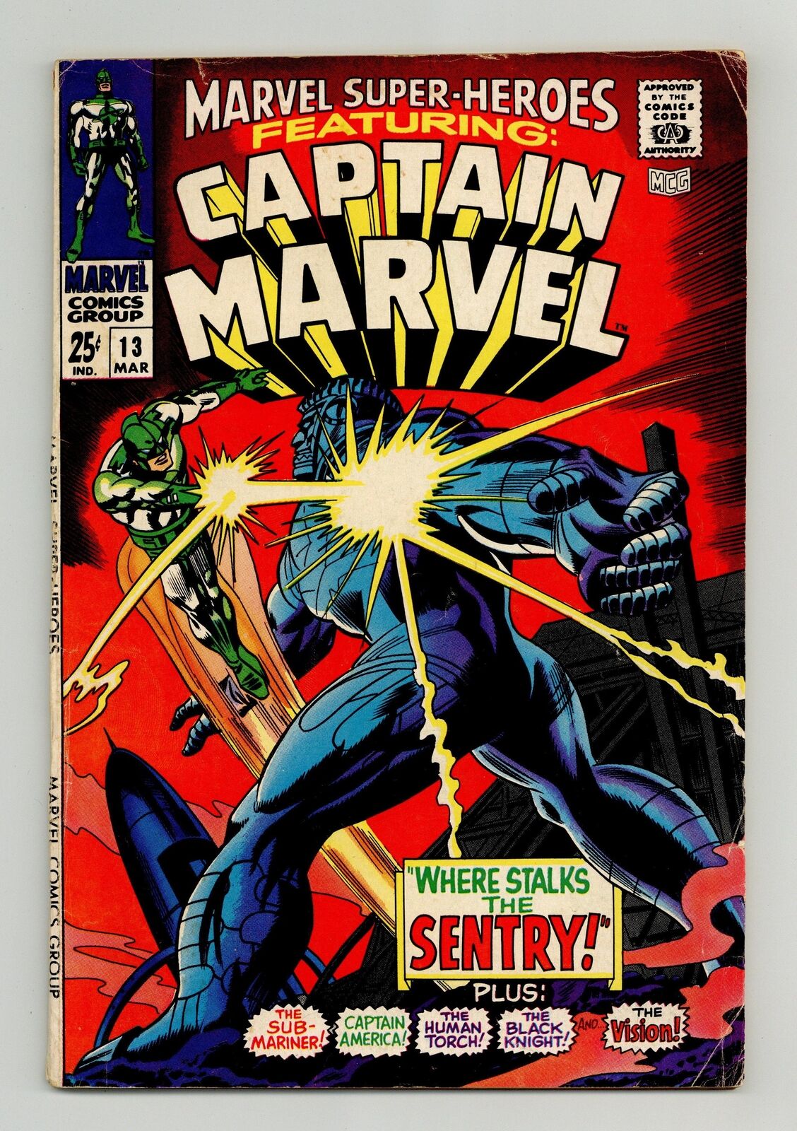 Marvel Super Heroes #13 VG 4.0 1968 1st Carol Danvers (pre Ms. Marvel)