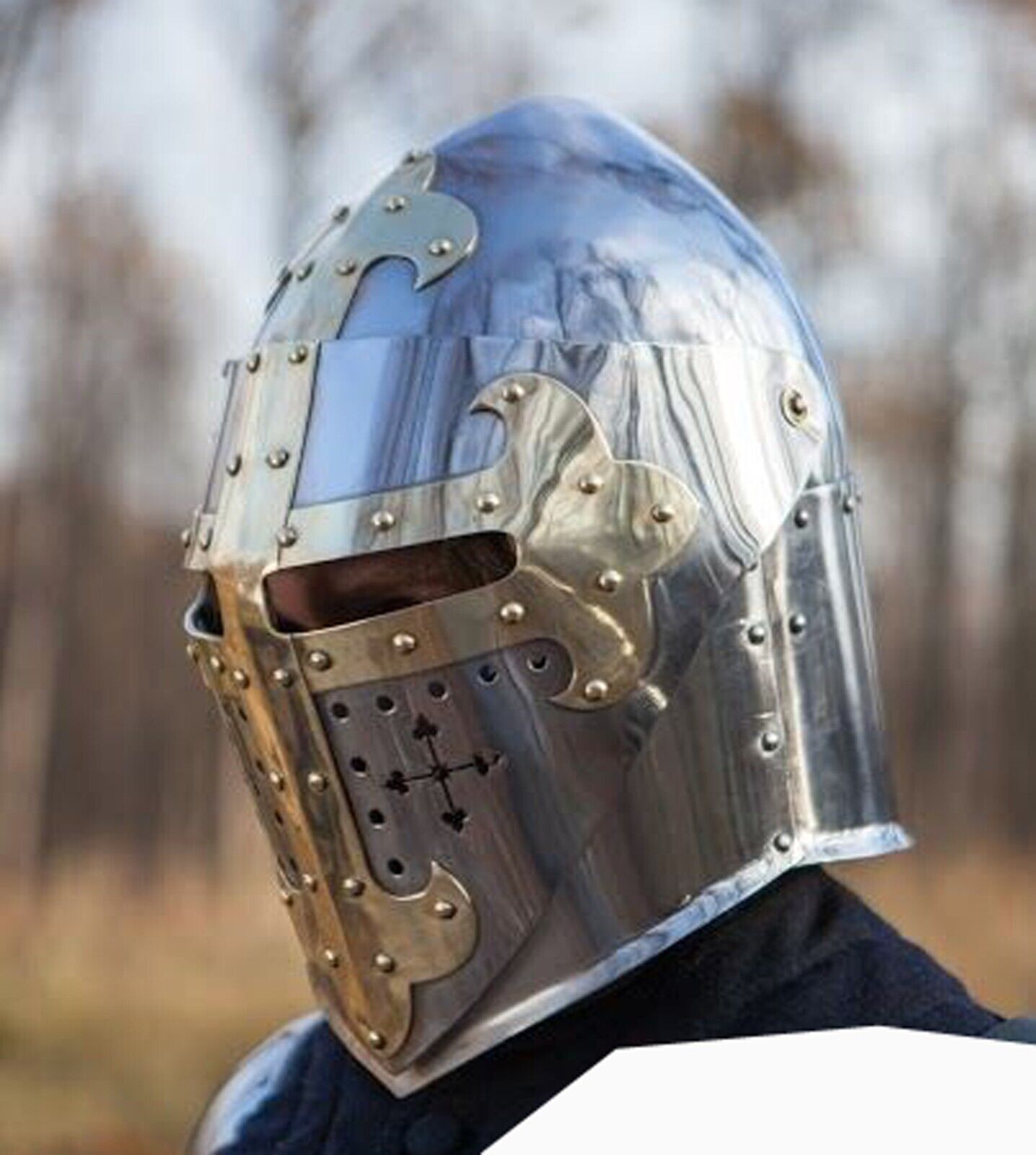 Medieval Basscinet Knight Helmet 16 Gauge Armour Buhurt Battle Reproduction