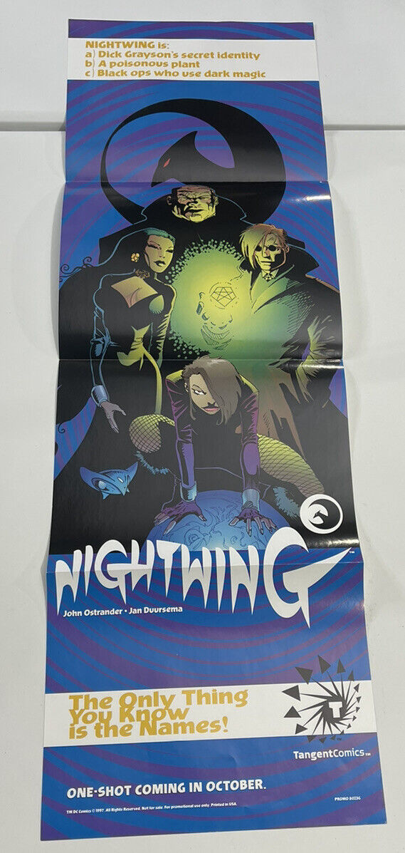 1997 Tangent comics promo poster ~ NIGHTWING ~ 11x34” super hero dc book