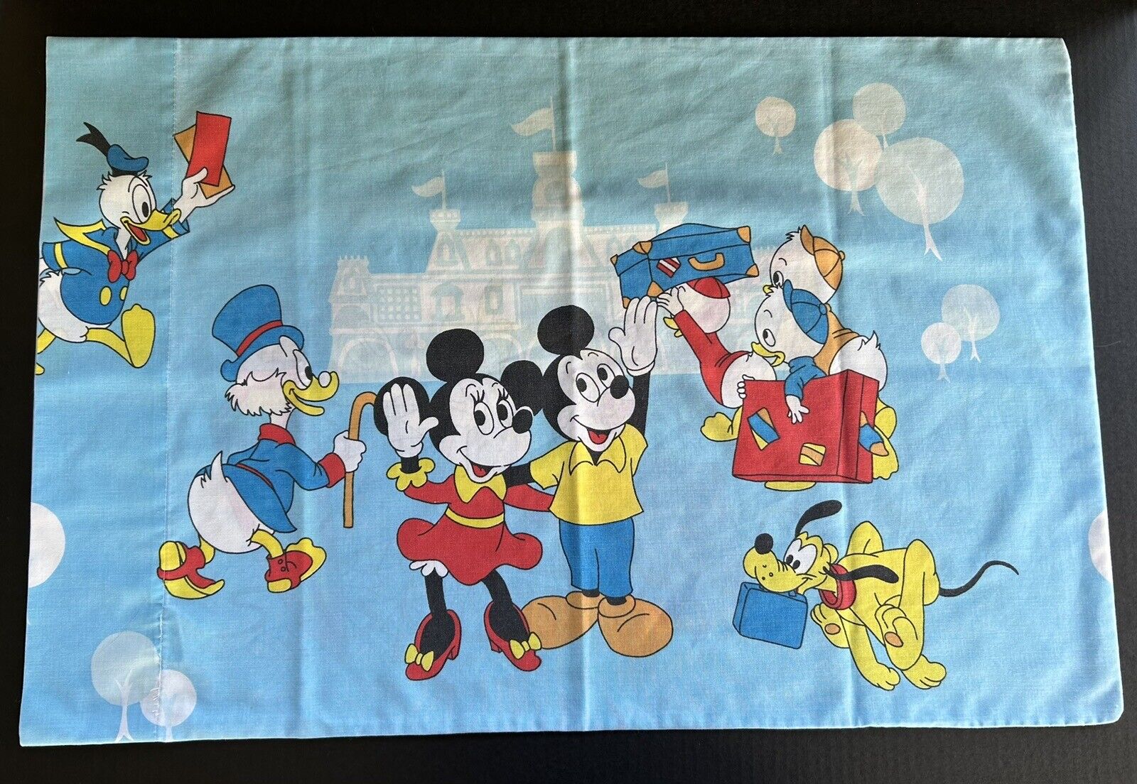 Vintage 1970’s Disney Pillowcase Frontierland Mickey Mouse Minnie