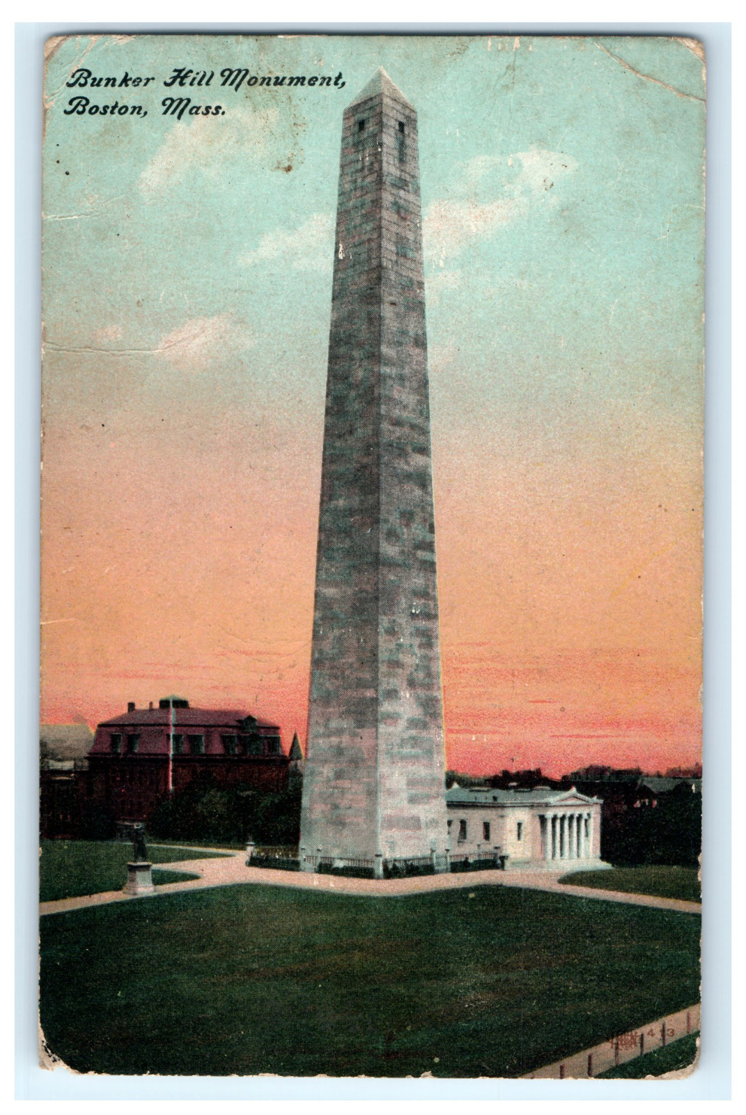 Postcard MA Boston Bunker Hill Monument Obelisk Historic Site c1900\'s DB
