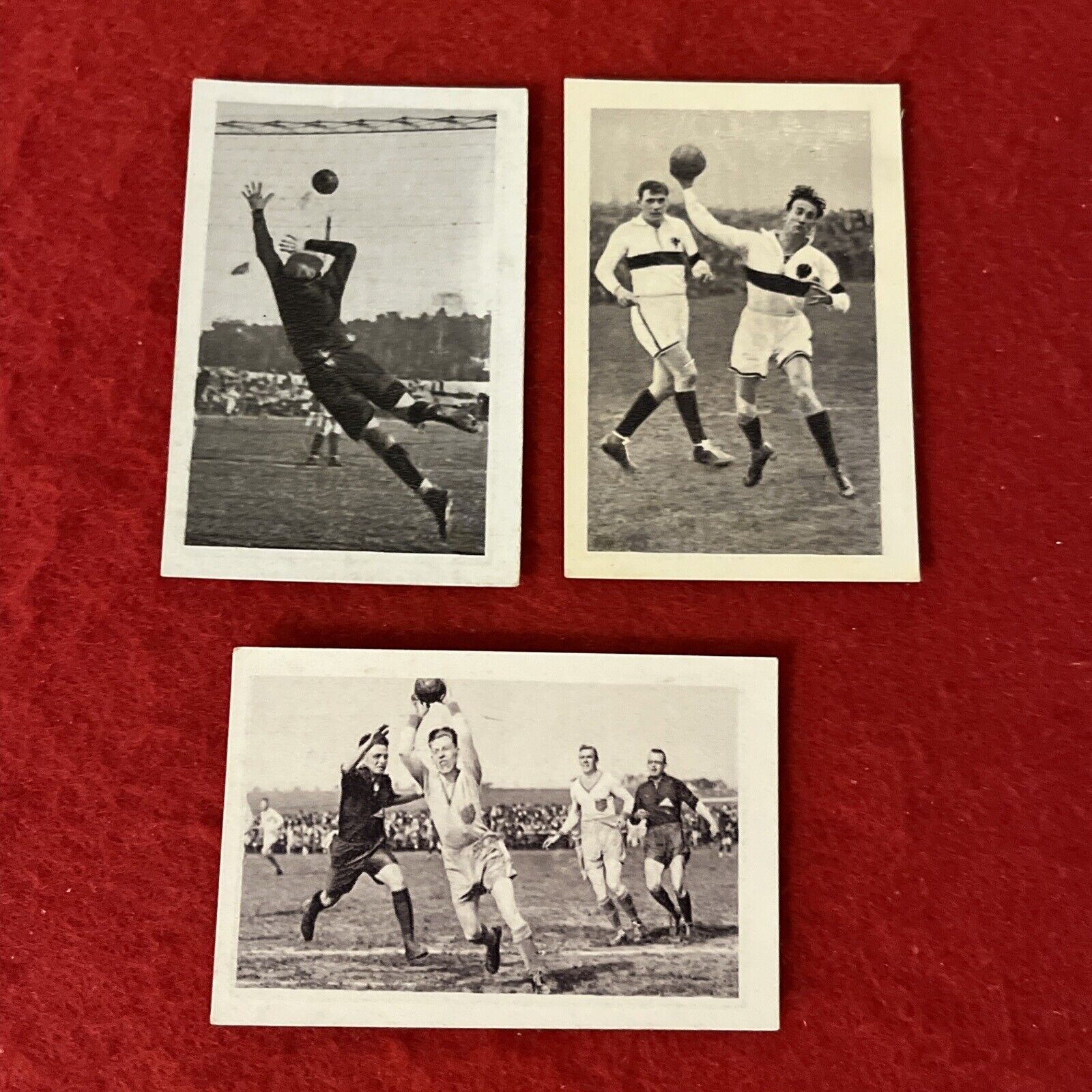 1932 Bulgaria Sport Photos Tobacco “RUGBY” Card Lot (3) G-VG Condition
