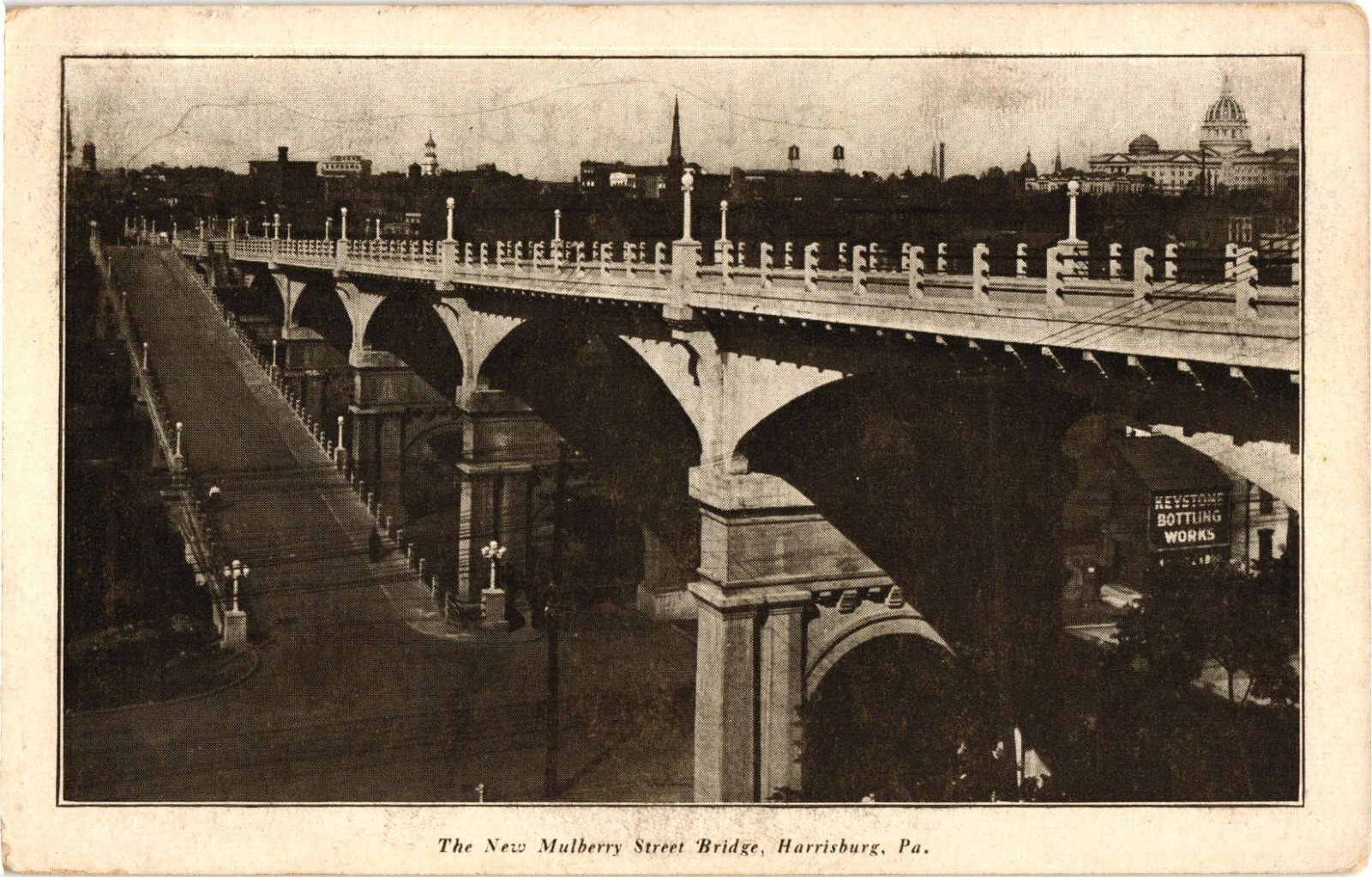 The New Mulberry Bridge Harrisburg PA Undivided Postcard c1905