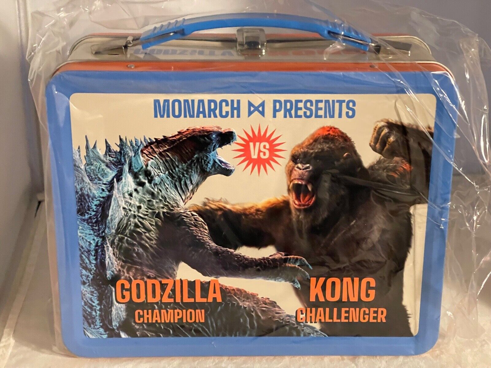 Godzilla Vs. Kong Titans Collide One Will Fall Tin Tote Lunchbox-New