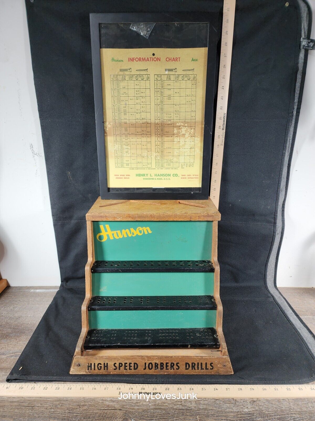 Antique Henry L. Hansen Drills/Bits Store Display Case/Box Worcester, Ma.