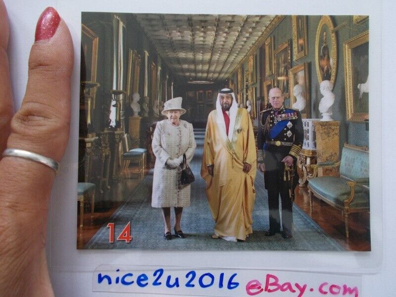 queen elizabeth prince philip emirates celebrity picture 9.5x12 cm for scrapbook