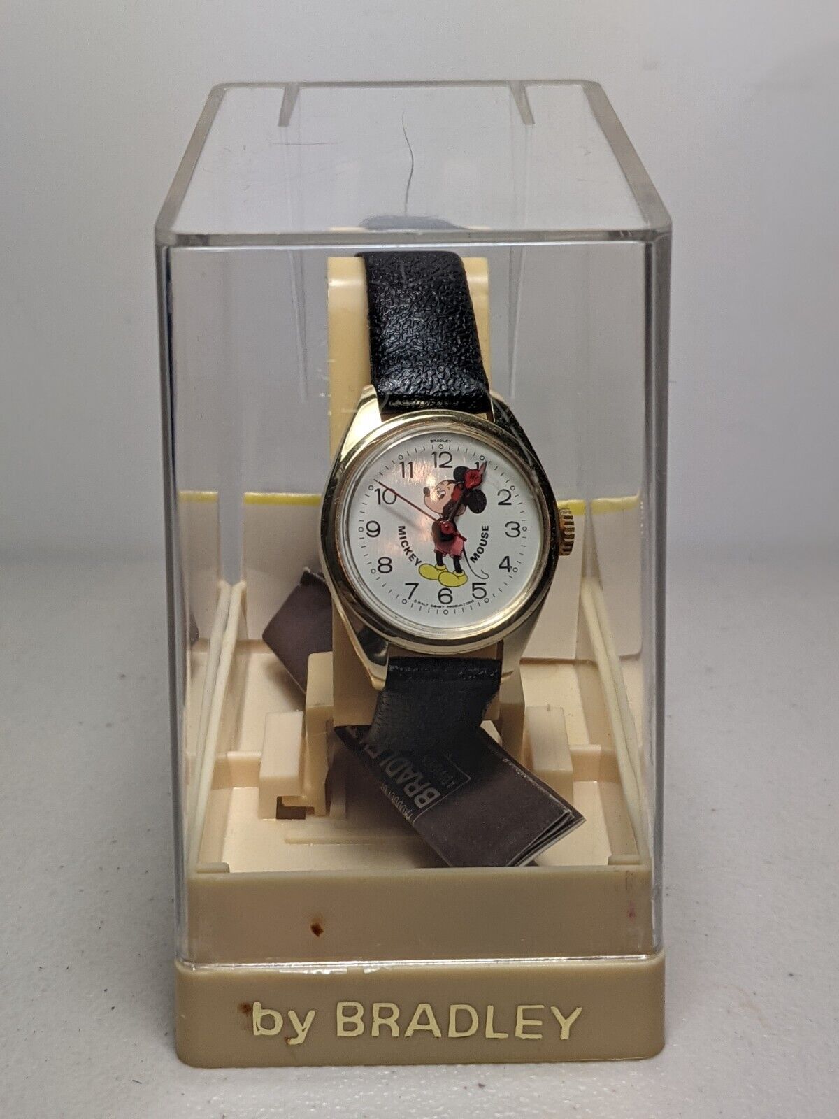 Vintage Official Walt Disney Mickey Mouse Wrist Watch By Bradley 1970s - NIB