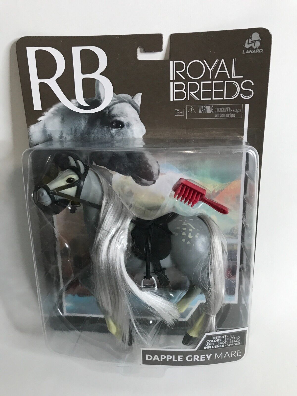 Lanard Royal Breeds Dapple Grey Mare  8” Horse Figure Horse Toy New