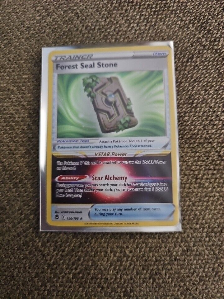 1x Pokemon Card Forest Seal Stone 156/195 Holo Silver Tempest NM