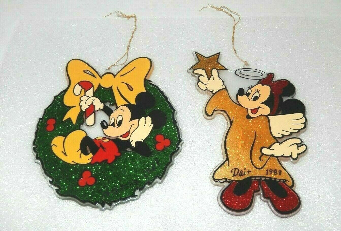 Vintage 1980's Mickey & Minnie Mouse Christmas Ornaments The Walt Disney Company