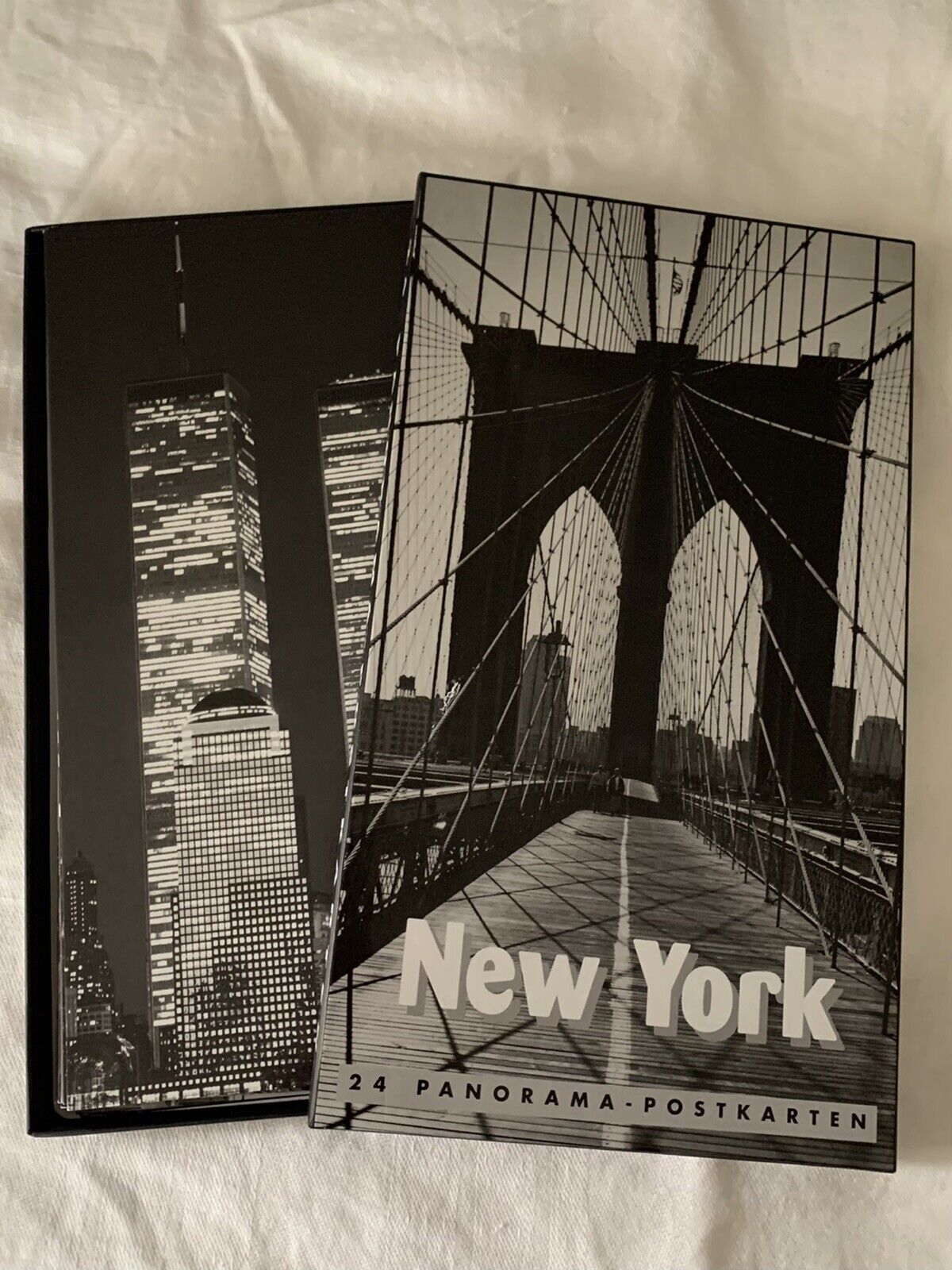 Vintage NOS Sepia New York Skyline Panoramic Postcards Henri Silberman Box /24
