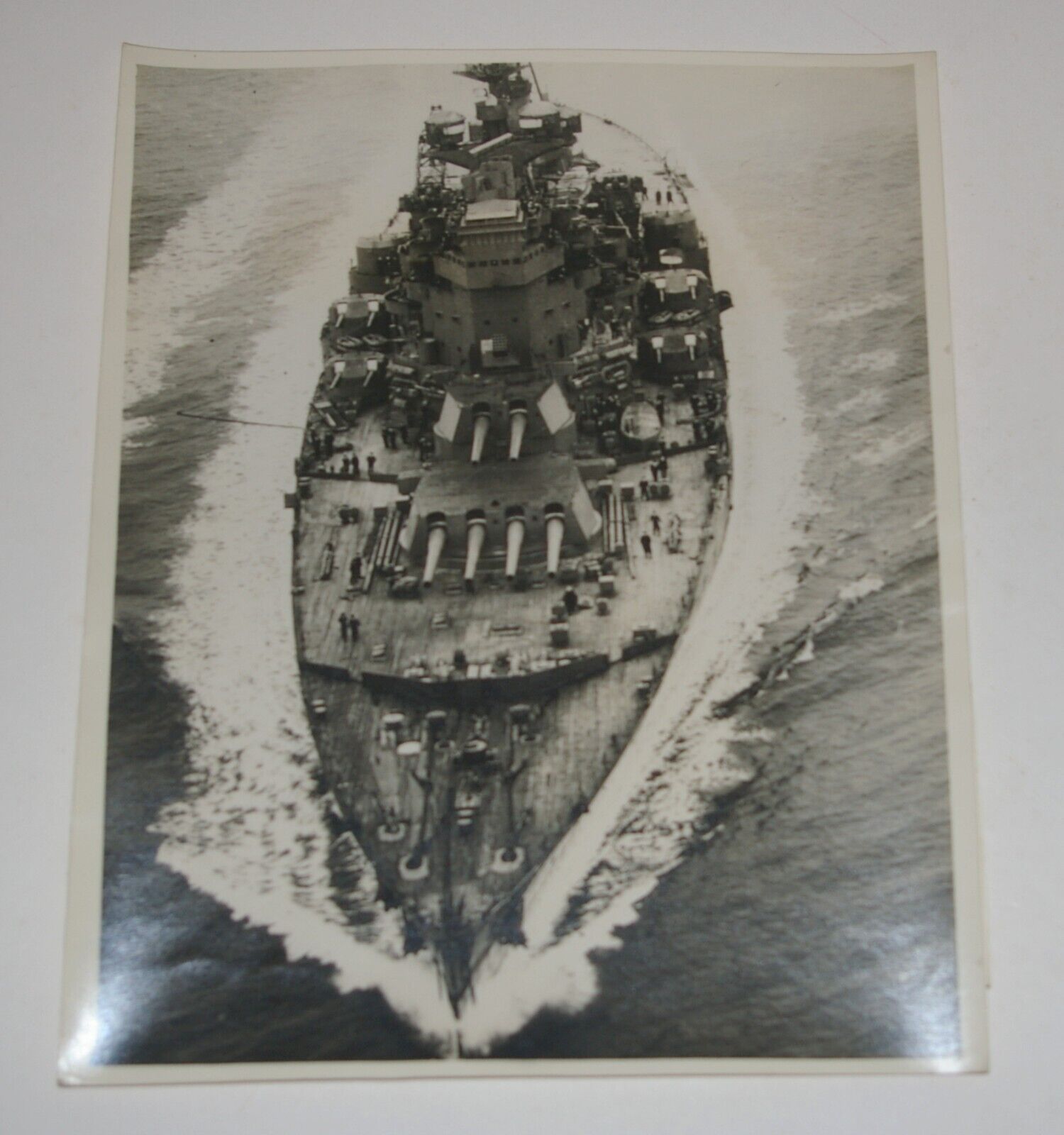 Bow View of Royal Navy HMS KING GEORGE V Battleship Associated Press Photograph