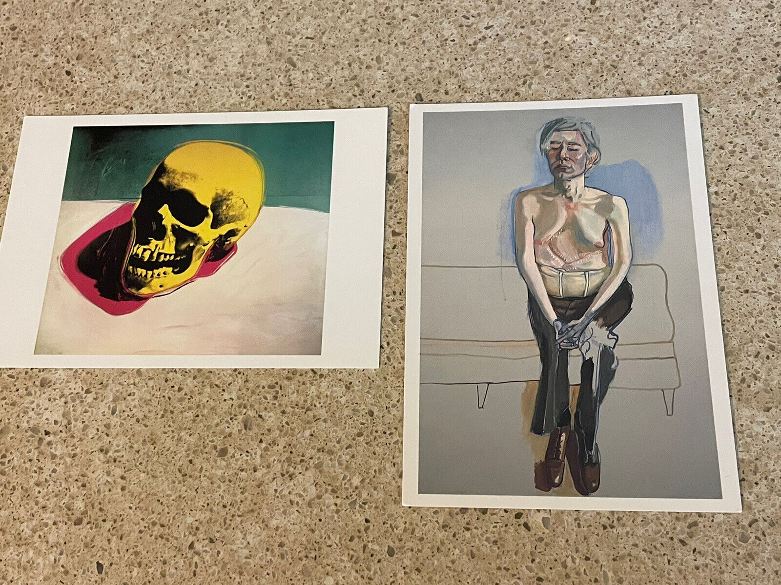 LOT Vintage Andy Warhol Postcards Skull Self Portrait NEW NOS Unused Color x TWO