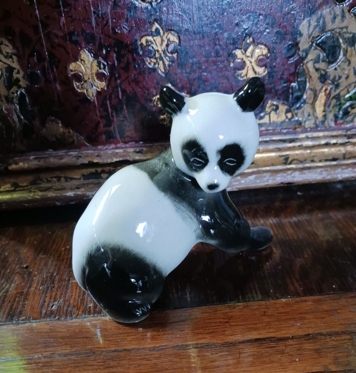Vintage Porcelain LFZ Panda Bear Figurine Made In USSR