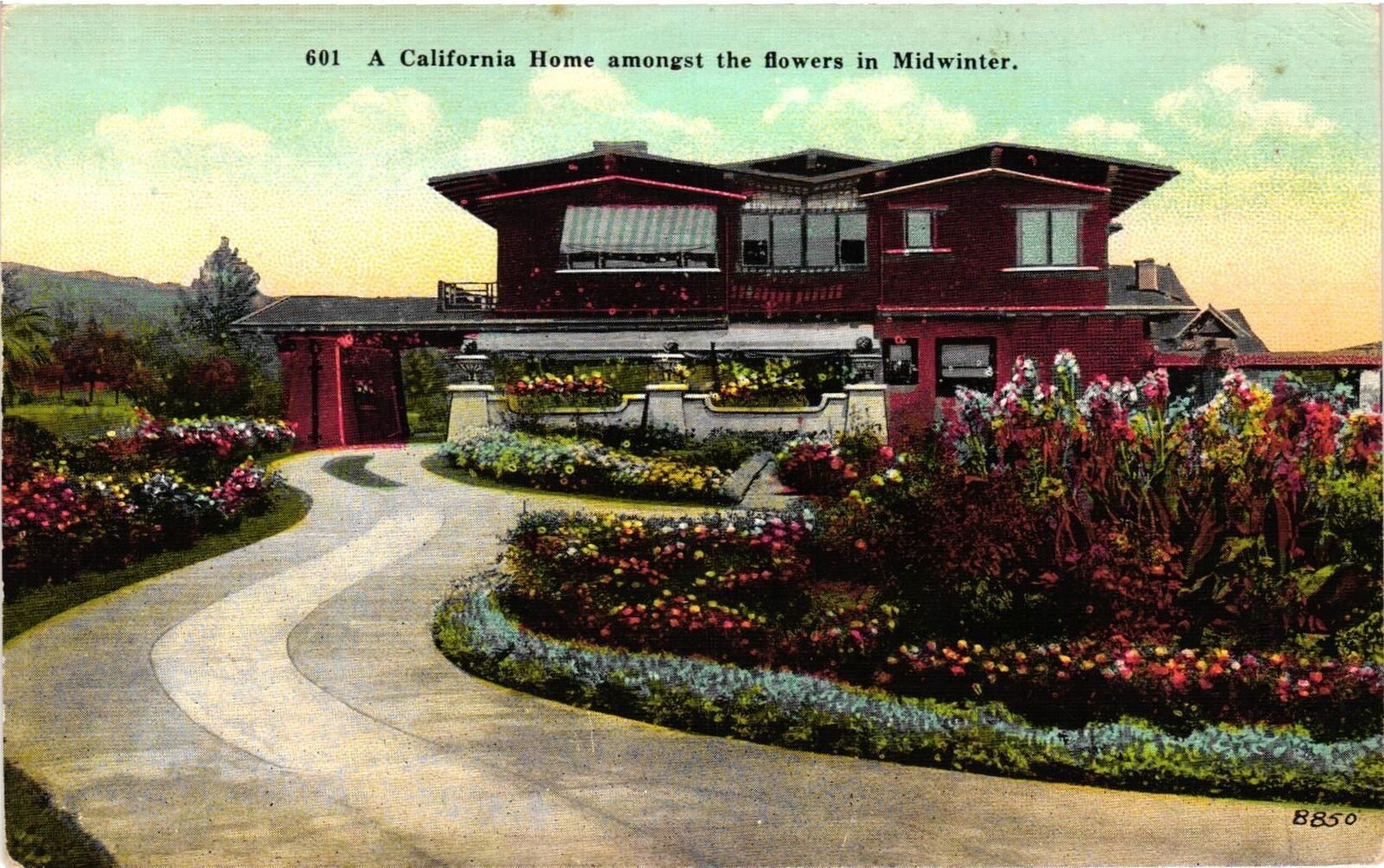 Vintage Postcard- A home, CA