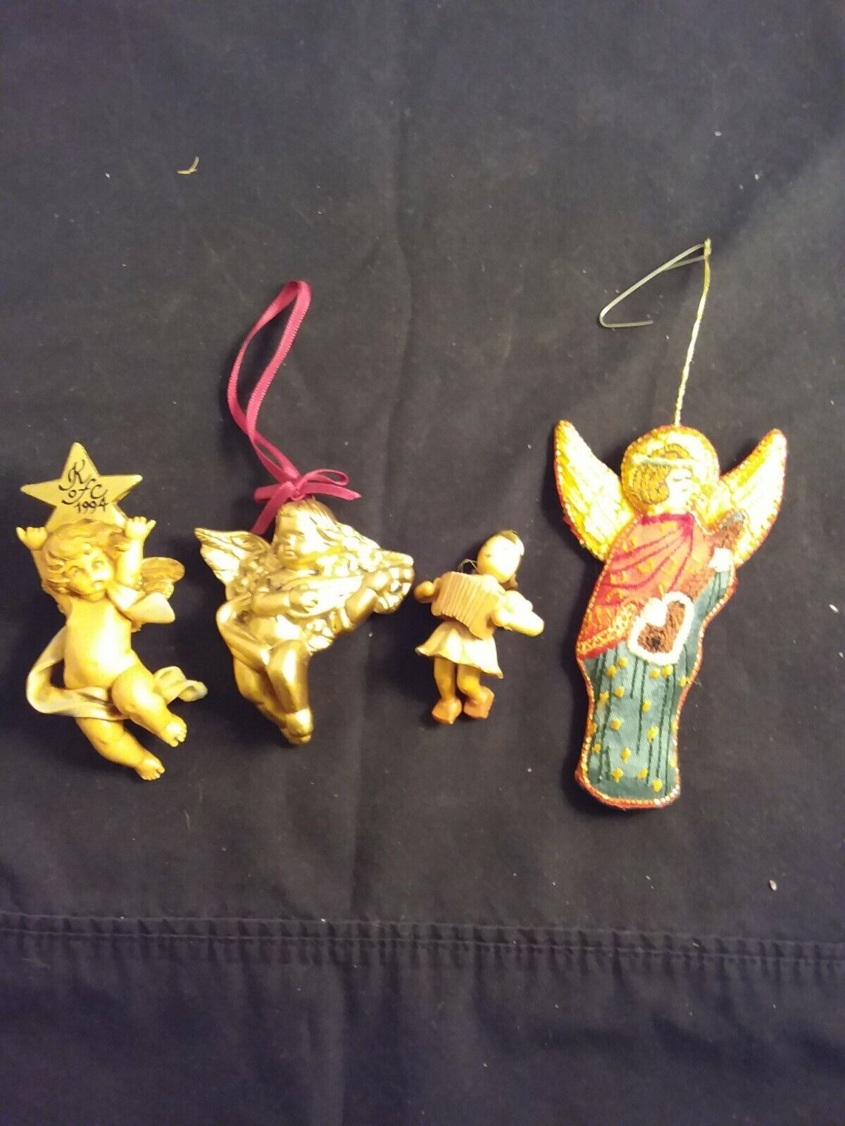 Mixed Lot of 4 four Vintage Christmas Ornaments Angels Cherubs Fontanini 1994 