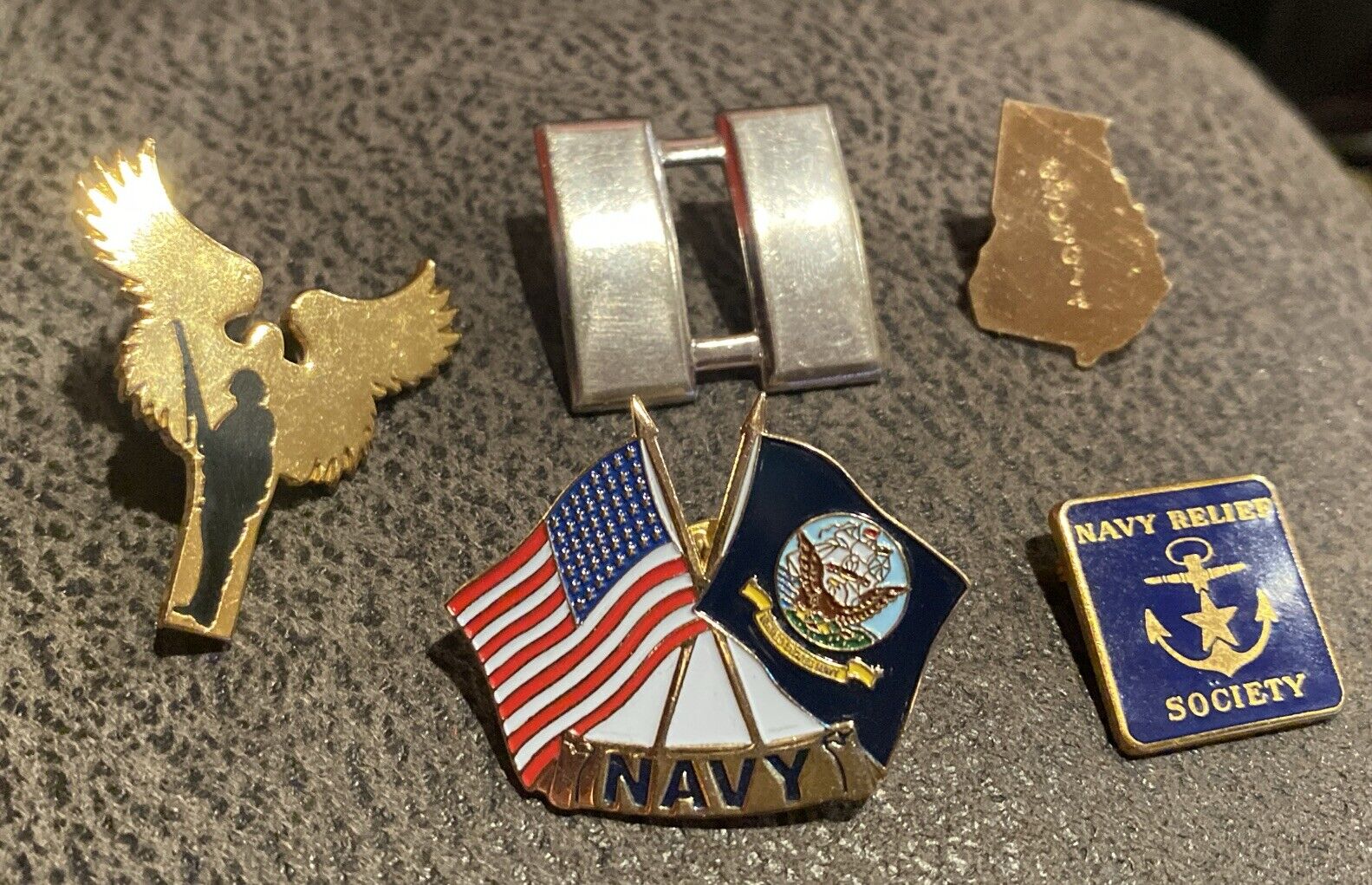 5 Navy USA Flags american Metal Lapel pinback Hat Pin brooch military lot set