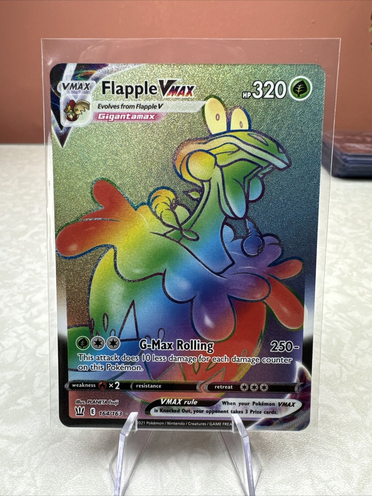 Pokemon Card Flapple VMAX 164/163 Secret Rare Battle Styles Near Mint