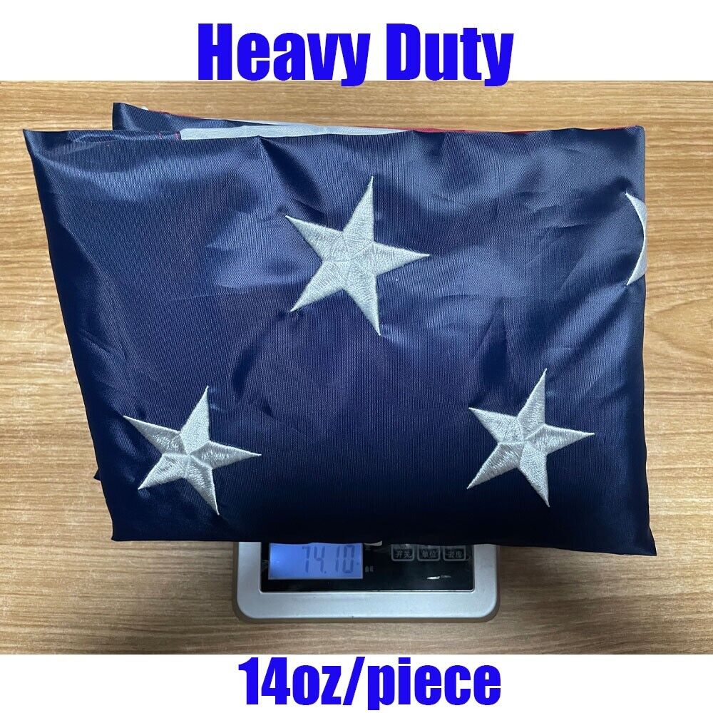 American Flag 5x8 ft  Heavy Duty Embroidered Stars Sewn Stripes Grommets Nylon