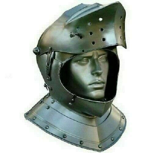 Medieval Knight Tournament Close Armor  metal Helmet Replica Sca Larp Christmas