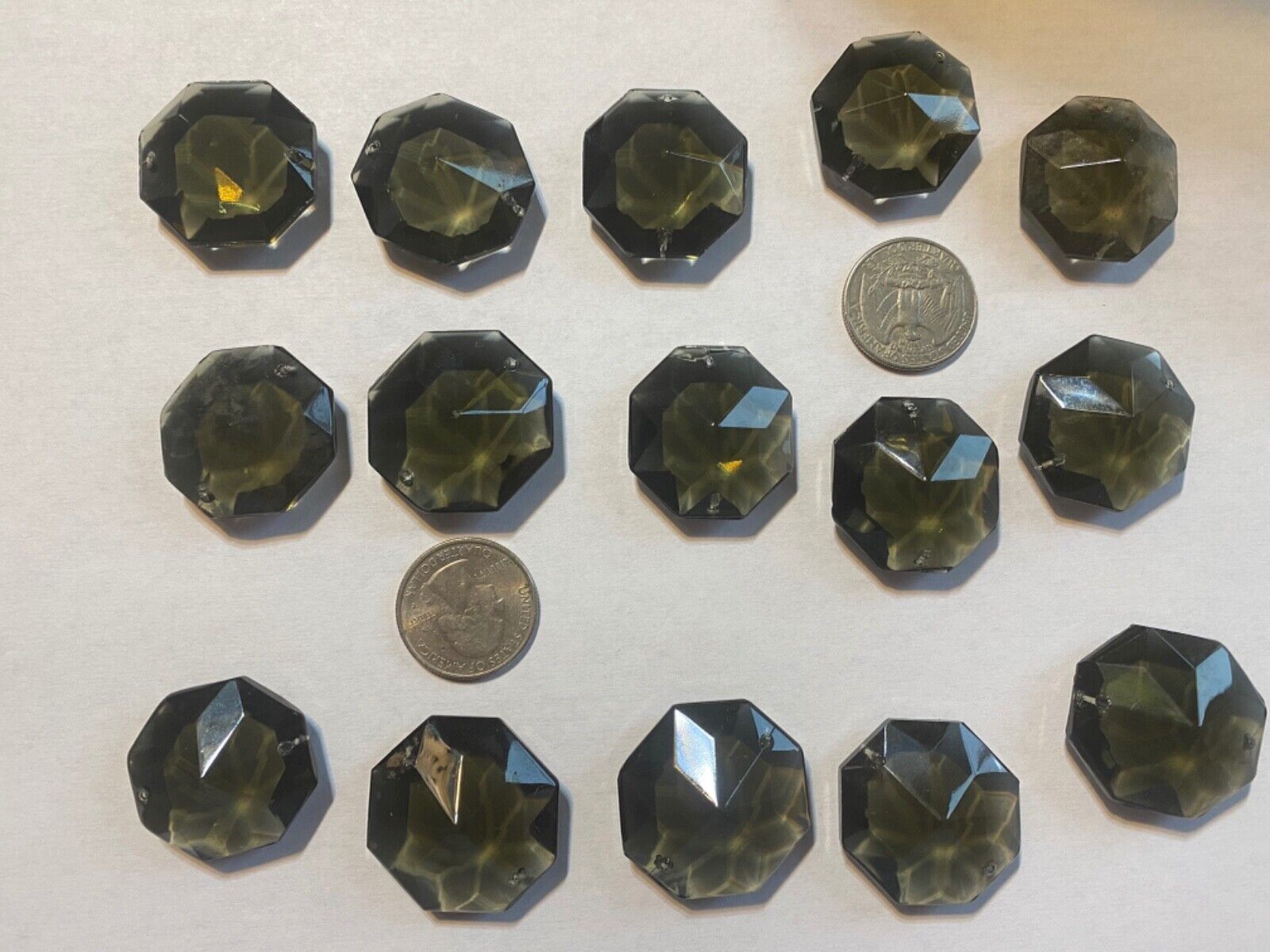 Vtg. Lot of 120+ /Purple W. Germany Chandelier Crystal Octagonal Prisms 