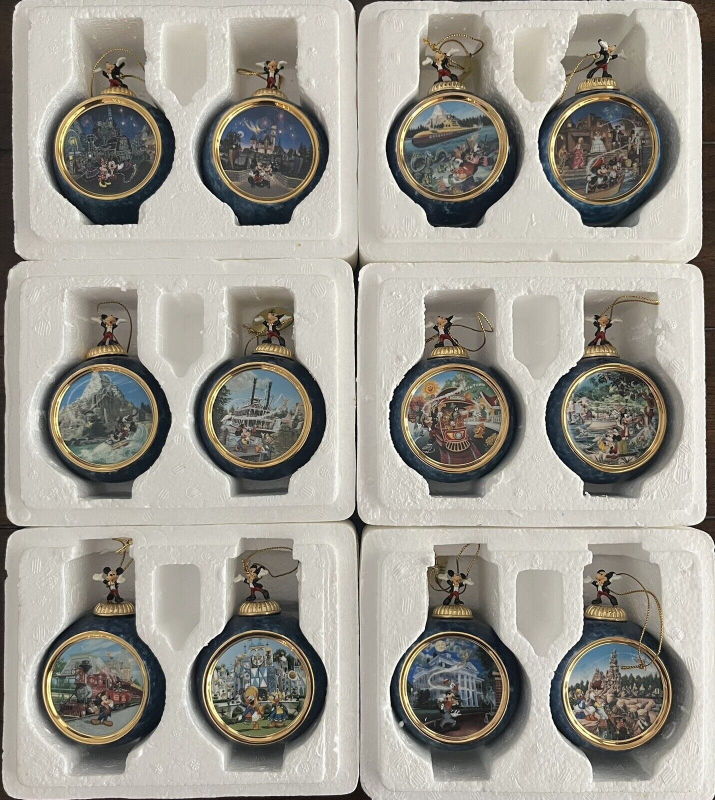 Bradford Exchange Ornaments Celebrating The Magic Of Disneyland Complete Set 12