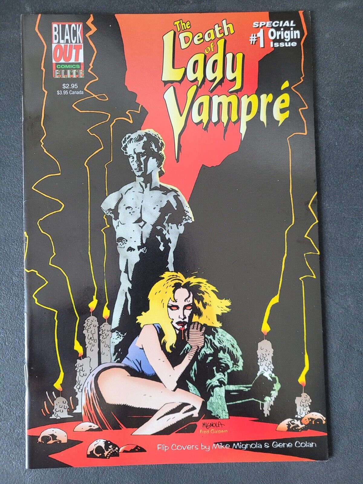 THE DEATH OF LADY VAMPIRE #1 1995 BLACKOUT COMICS MIKE MIGNOLA/COLAN FLIP COVER