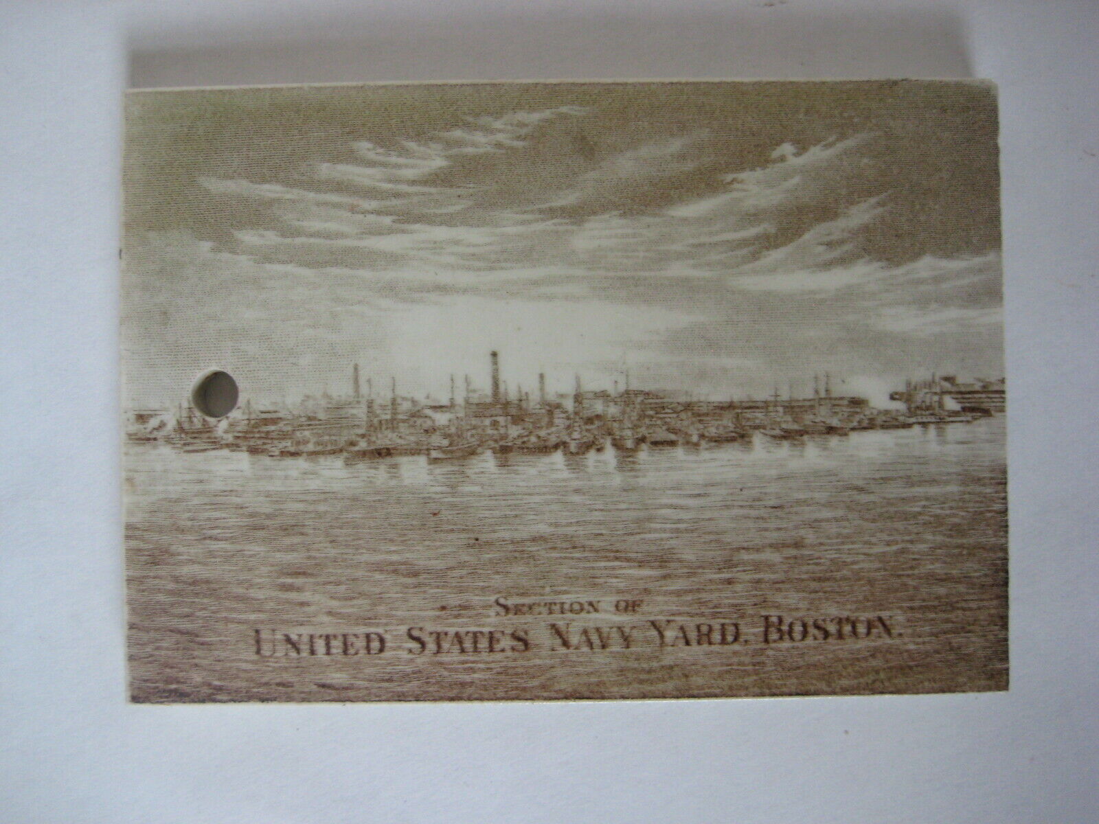 vtg 1917 Wedgwood CALENDAR TILE US Navy Yard Boston ship Jones McDuffee Stratton