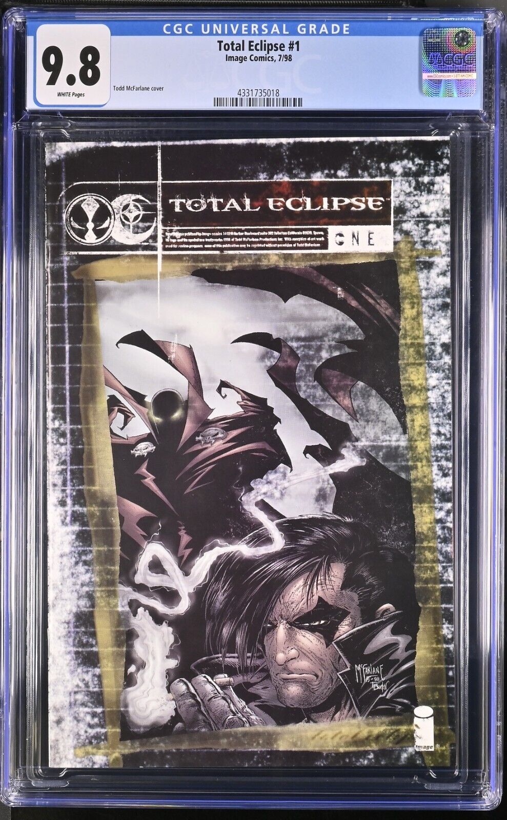 Total Eclipse #1 CGC 9.8 Rare Early Spawn One-Shot McFarlane Cover 1998 Image