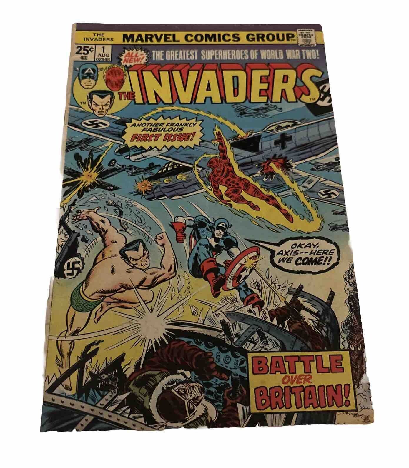 The Invaders #1 Marvel Comics 1975 Battle Over Britain Low Grade (box35)