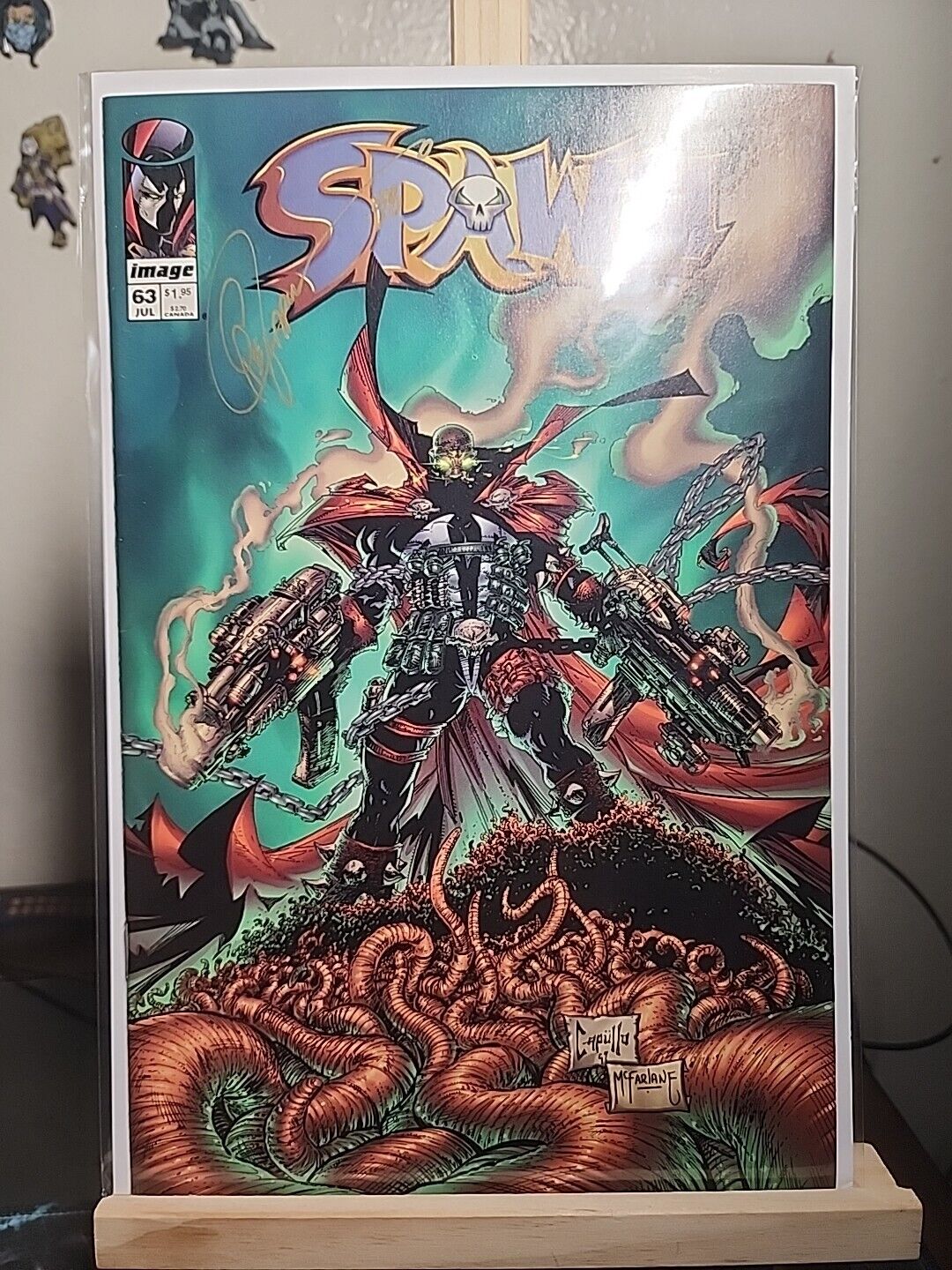 SPAWN 63 SIGNED BY GREG CAPULLO.  1997 .