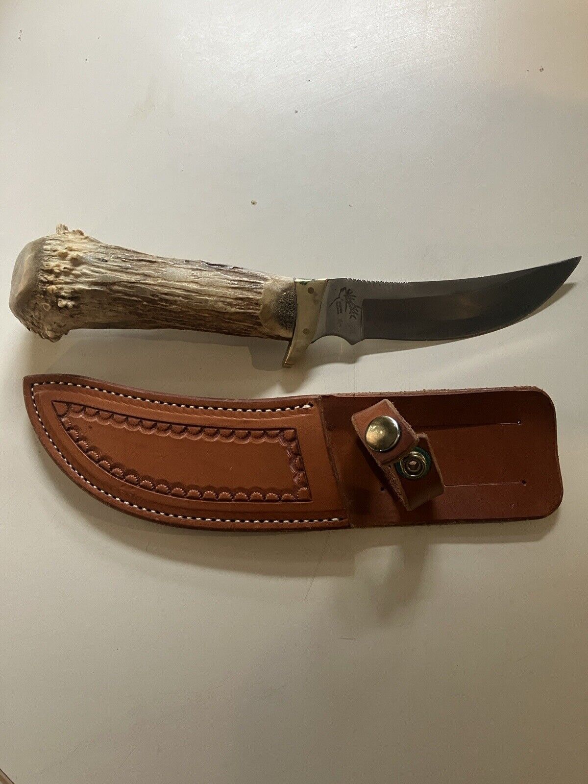 Vintage Jacob’s Custom Stag Antler Hunting Knife 11” Beautiful  Jacobs