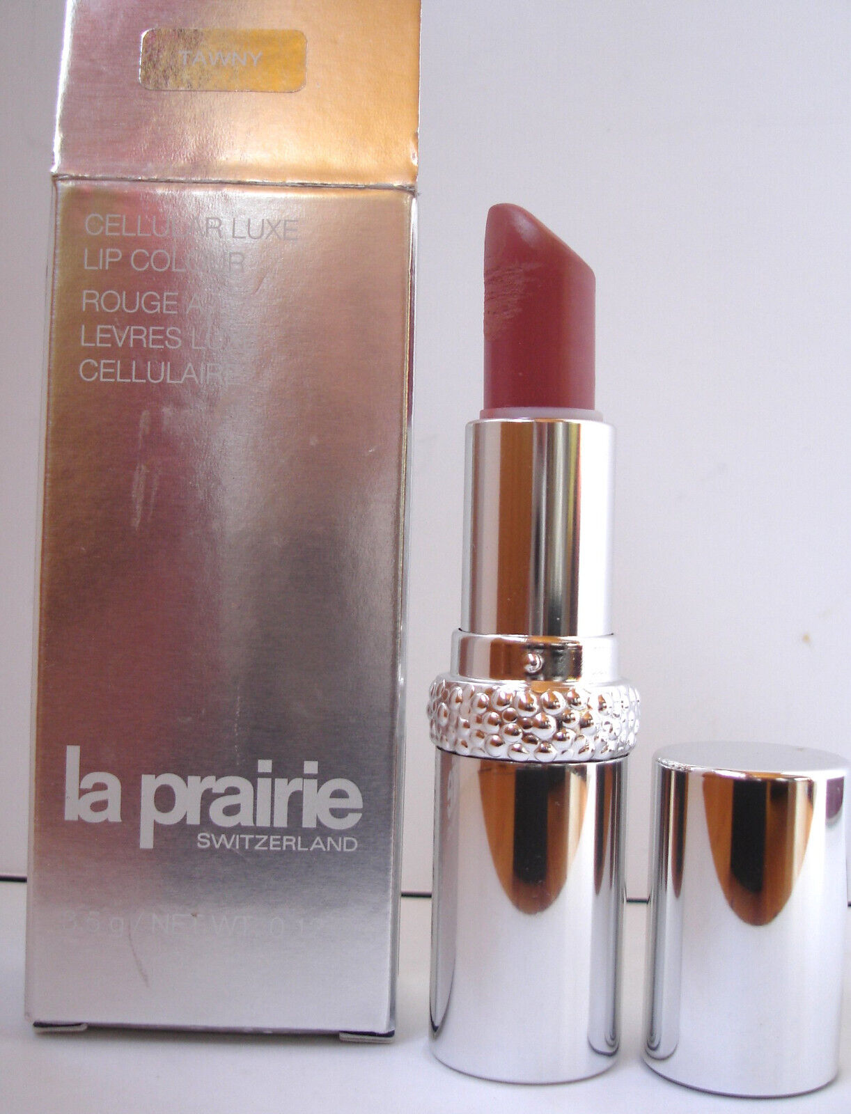 Vintage la prairie Silver Metal Lipstick Tube Cellular Luxe Lip in Original Box
